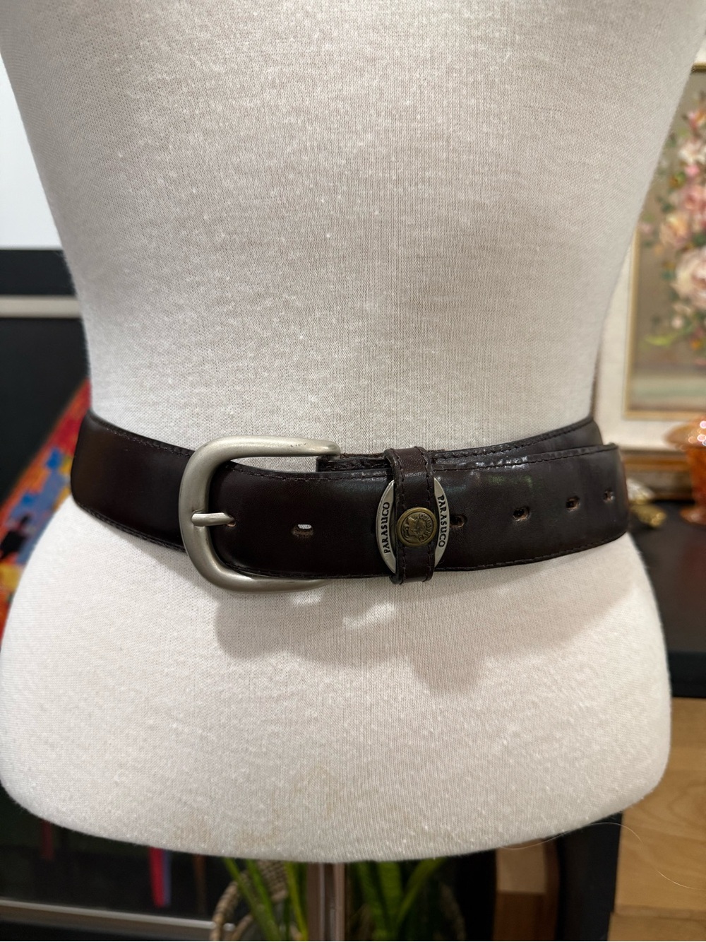 Vintage Brown Leather Parasuco Belt